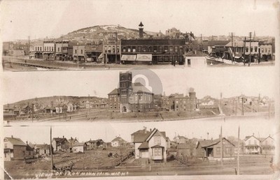 Street View Iron Mountain MI Michigan #1 RPPC Photo Postcard COPY