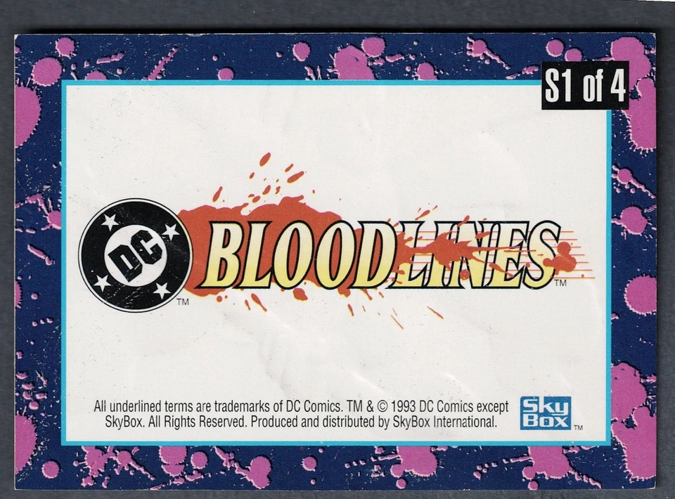 1993 Skybox DC Bloodlines The Man Of Steel! S1 Foil Embossed insert Trading Card - Image 3 of 3
