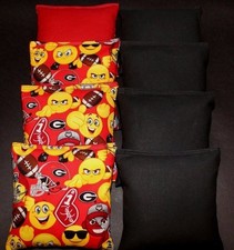 New EMOJI Cornhole Bean Bags made w GEORGIA BULLDOGS Fabric 8 ACA Regulation