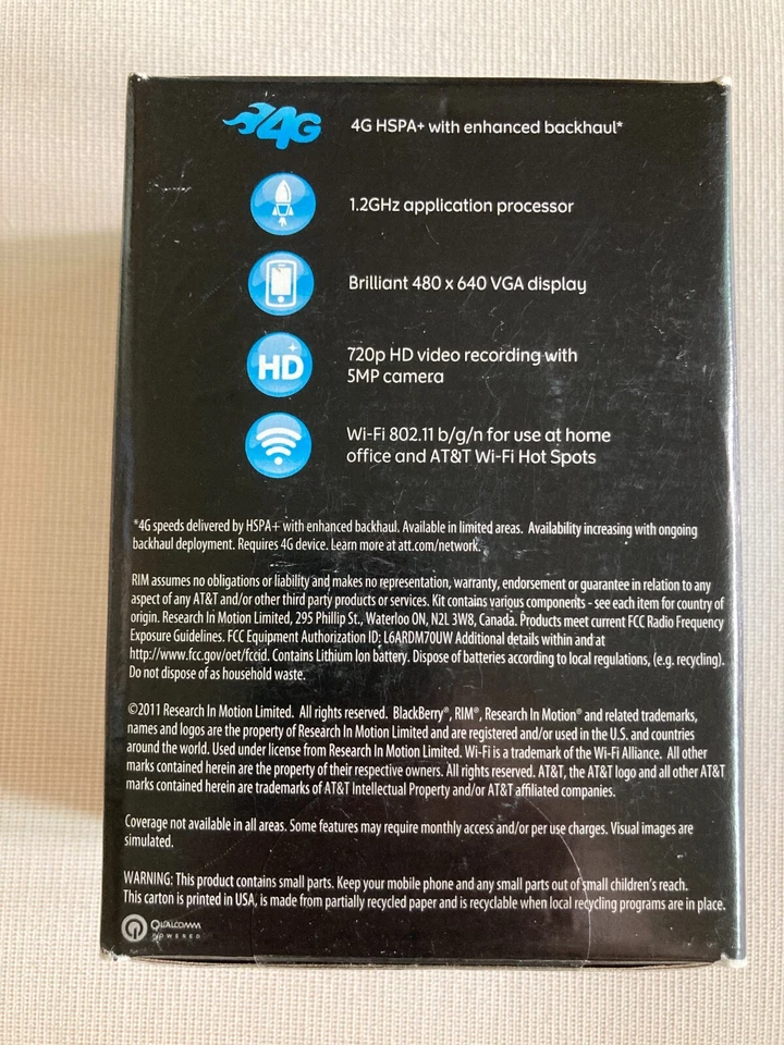 BlackBerry Torch 9810 AT&T GSM 4G Qwerty Slider Touch Smartphone Brand NEW - Image 3 of 4