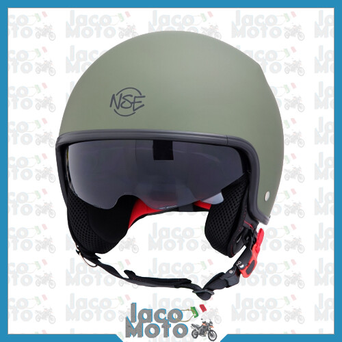 Casco JET Omologato Con VISIERA MOTO SCOOTER Helmets NSE 129A nero