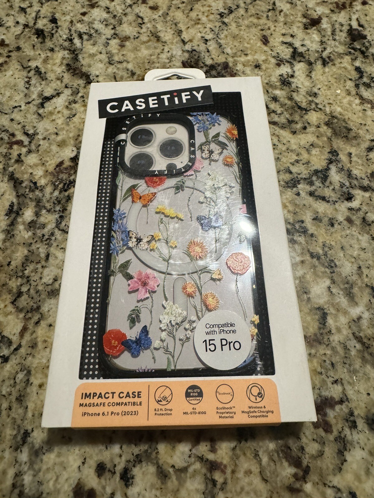 CASETiFY MagSafe Impact Case for iPhone 15 Pro - Ditsy Floral Design-image