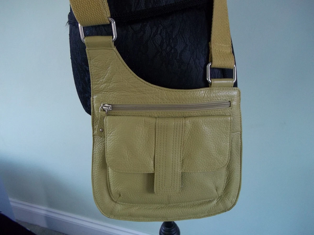 HOTTER LOVELY PALE GREEN SOFT LEATHER CROSS BODY BAG WITH ADJUSTABLE STRAP