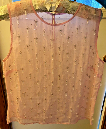 Sehr hübsches 60er Jahre Vintage rosa Perlen Top