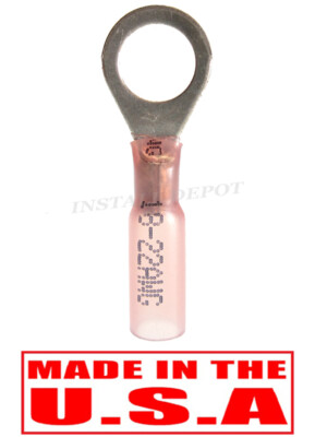 3M Heat Shrink Ring Terminals - 22-18 Gauge, 5/16" Stud - Marine Wire Connectors (Made In USA)