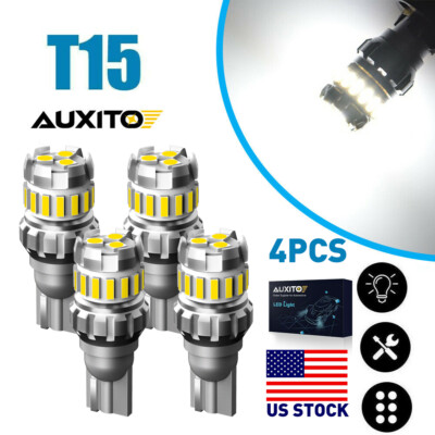 AUXITO 4PCS LED Reverse Backup Light Bulbs T15 912 Extremely Bright White 6000K