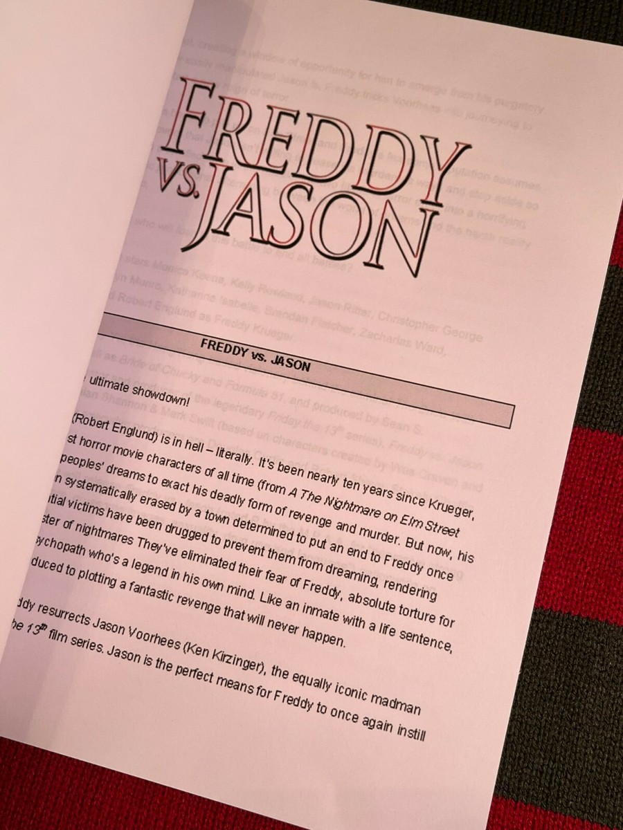 Freddy vs Jason Production Notes- Cast-Signed- Autograph Reprints