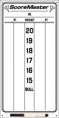 Scoremaster Dry Erase Dart Scoreboard - Cricket and 01 Games (small)