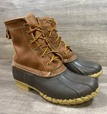 LL Bean Bean Boots Maine Boots Brown Soft Leather Made In The USA Womens Size 6M