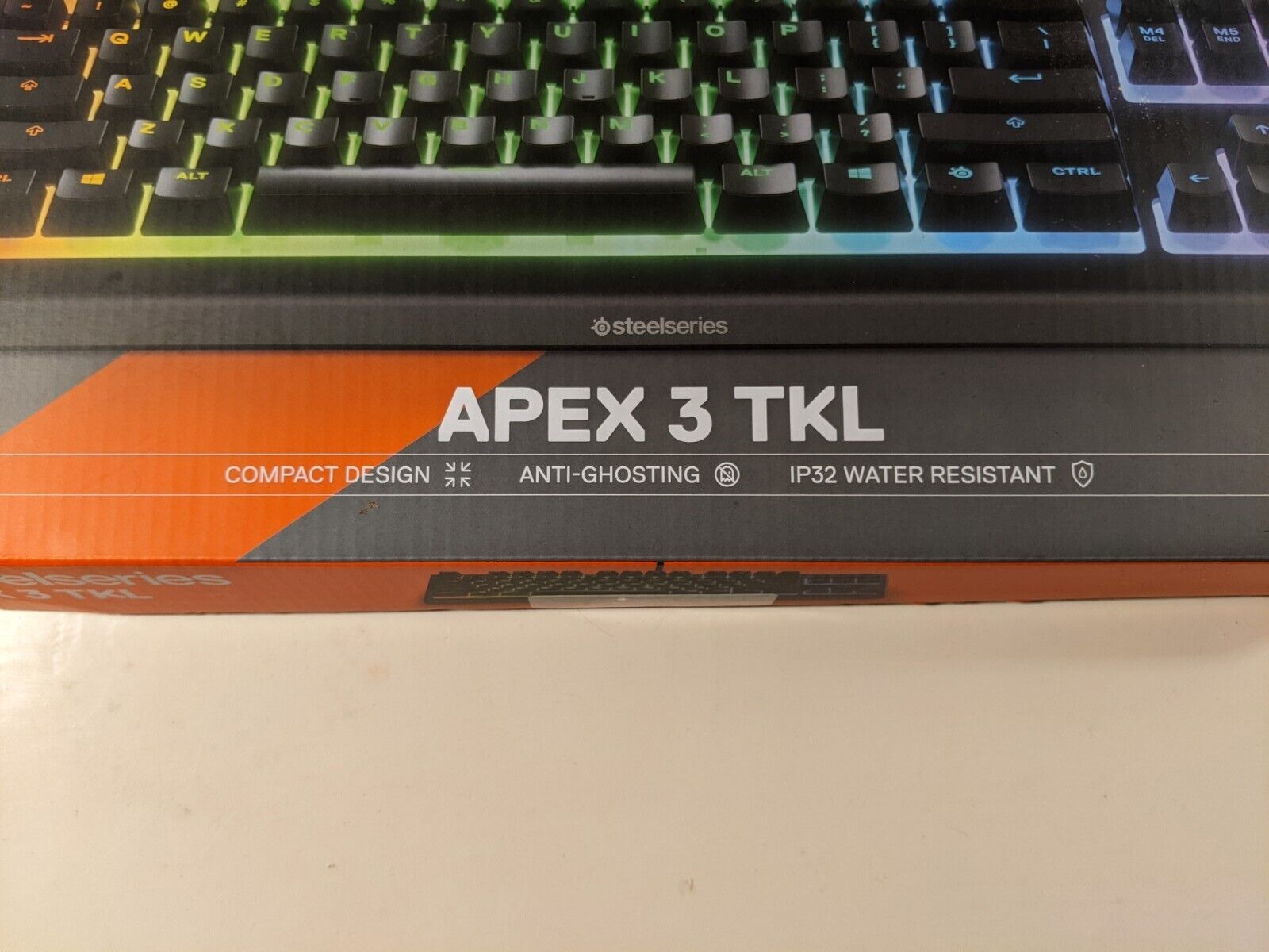SteelSeries Apex 3 TKL RGB Gaming Keyboard Whisper Quiet & Water Resistant