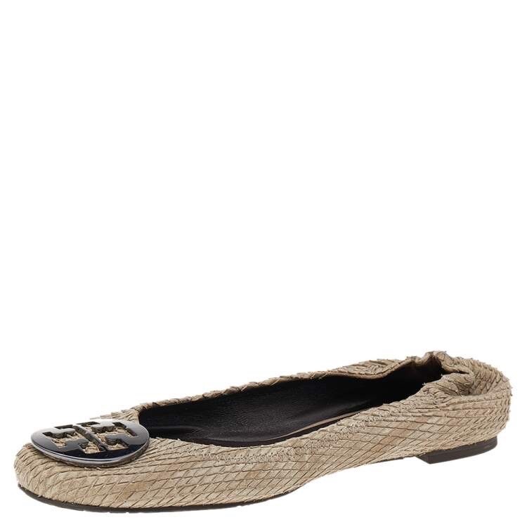 TORY BURCH Tan Python Embossed Leather Minnie Scr… - image 1