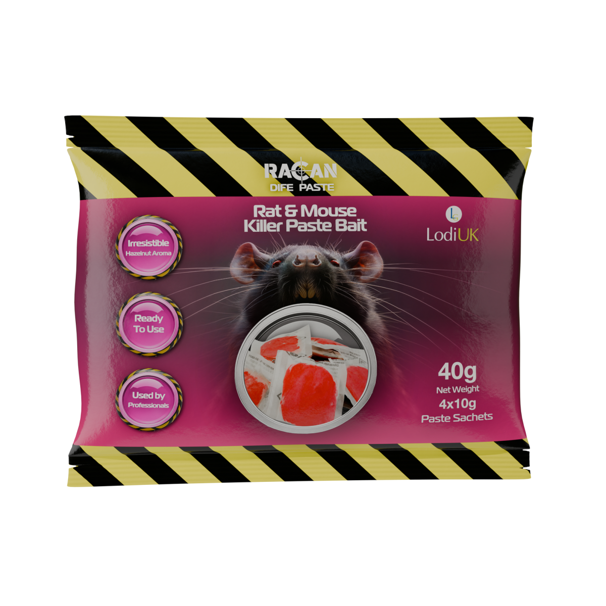Racan Rat & Mouse Killer Paste Bait 40g / 4 x 10g Paste sachets