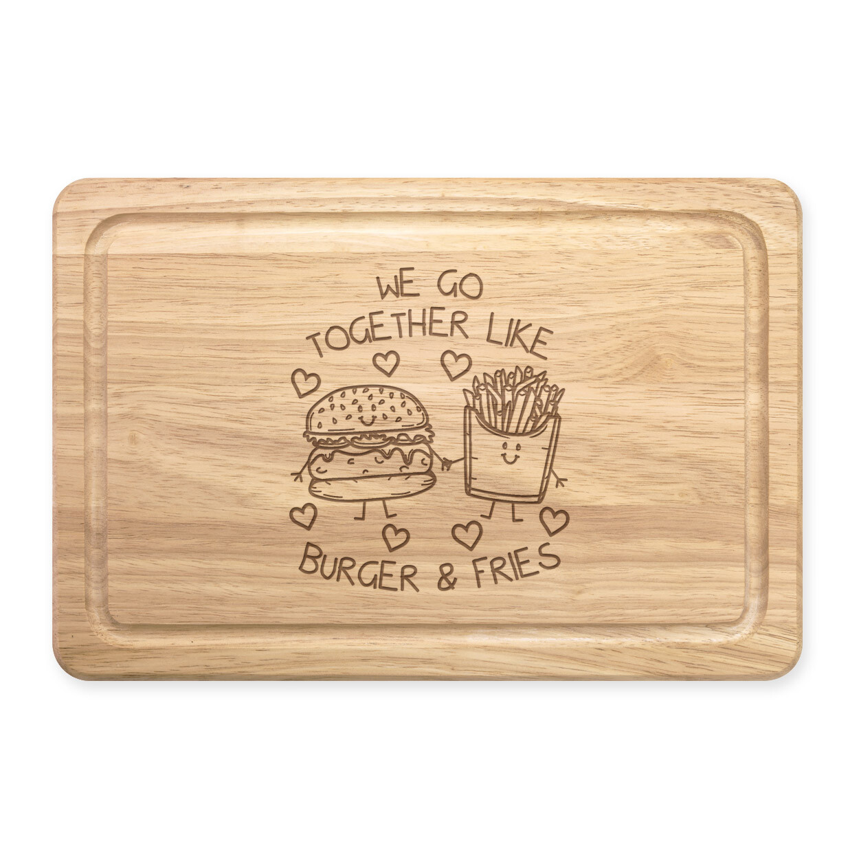 We Go Together Like Burger & Fries Rectangular Chopping Board Funny Valentines