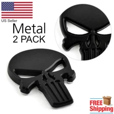 2x Motorcycle Emblem Punisher Skull Sticker for UTV, ATV, Bike, Truck, Car