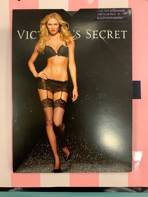 Victoria's Secret Lace Top Stockings Size a Black A6 for sale online | eBay