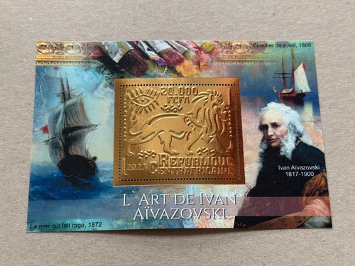 Stamps Ships Aivazovsky Foil Bronze 6 sheets perforated NEW 2023 year - Picture 4 of 6