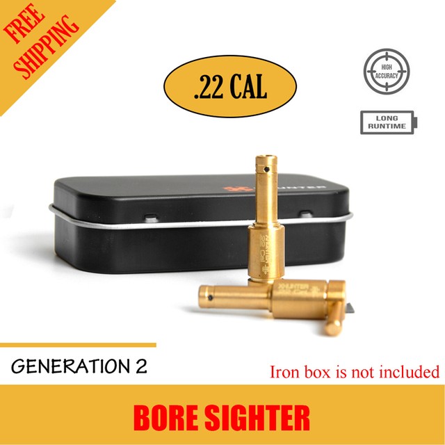 Laser Bore Sighter .22 Cal Rifle Shooting Cartridge Red Dot Boresighter