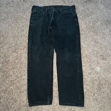 Vintage Levi's Mens 38X30 Black 505 Regular Fit Straight Leg Jeans