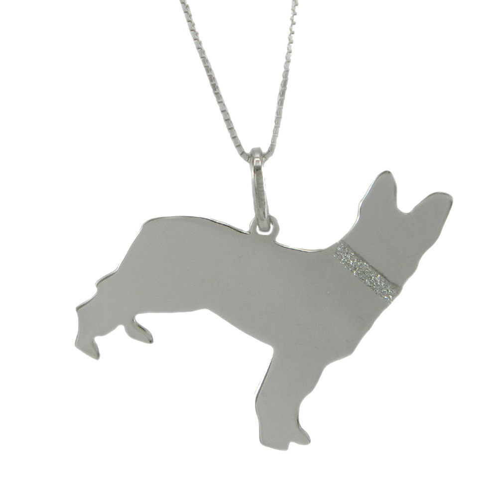 Collana Ciondolo Cane Pastore Tedesco DOWAY | Placcata Oro Rosa Anticato O Argento | Ipoallergenica E Leggera | Regalo Per Amanti Dei Cani - 2