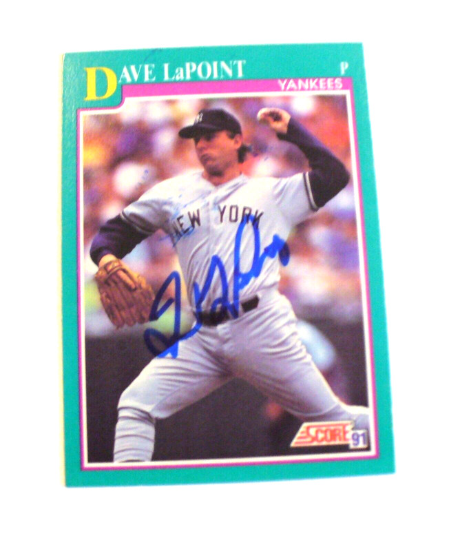 MLB - Score 1991 Baseball Card #218 - "Dave LaPoint" Autograph - EXCELLENT