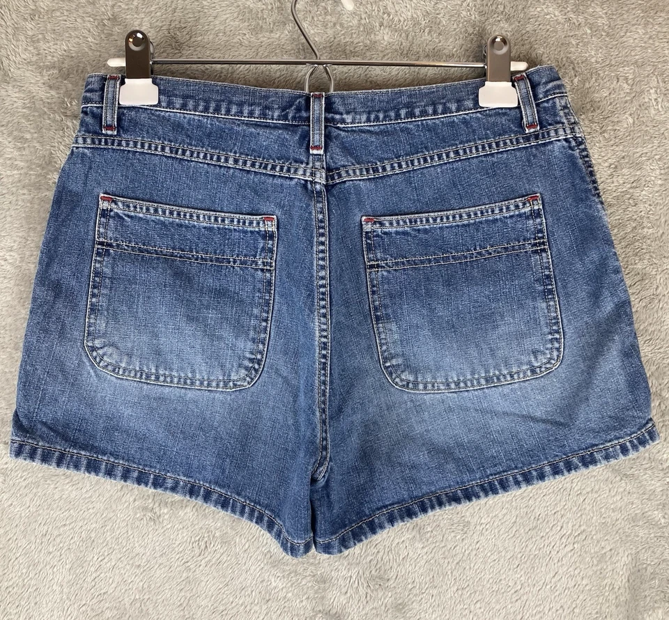 Pantalones Cortos de Jean Xhilaration Mujer Talla 11 Junior Azul Denim Floral Y2K De Colección Foto 2 de 4