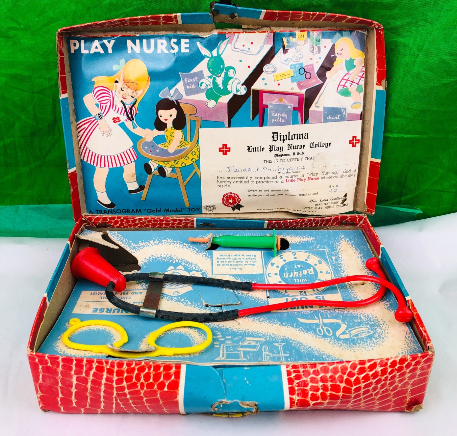 Vintage 1948 Transogram Little Nurse Kit 1318 With Accessories | eBay
