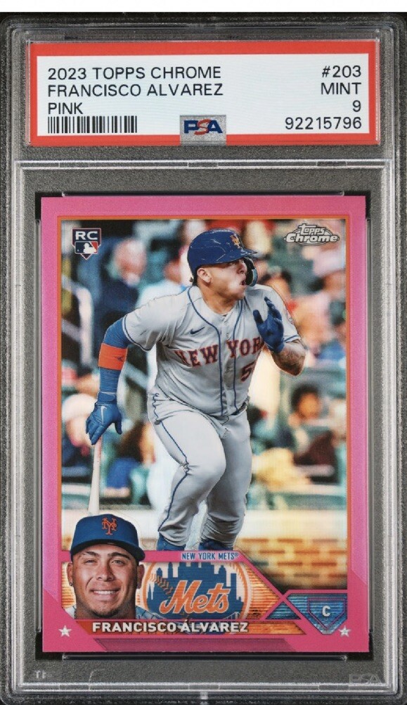 2023 Topps Chrome Pink Refractor #203 Francisco Alvarez RC PSA 9