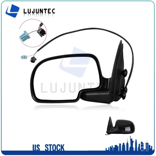 For 2003-2006 Chevy GMC LH Driver Side View Mirror Power Heated Black Left