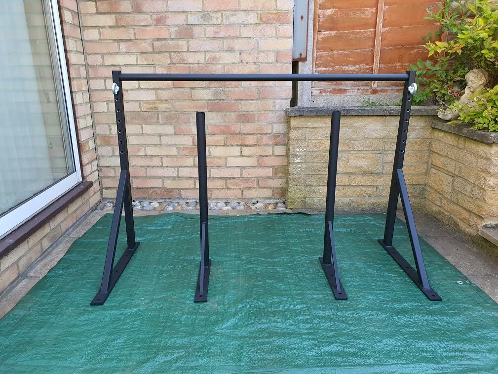 Wall mounted Pull up bar with eye bolt dip bars