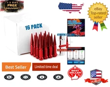 Premium M10x1.25 Lug Nuts - 16-Piece Red Spike Set for Off-Road Vehicles