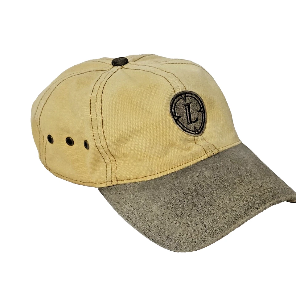 LEUPOLD Optics Hunting Distressed Duck Canvas Leather Bill Strap Back Cap Hat - Image 2 of 4