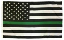 Thin Green Line Flag USA Army Military Law Sheriff Deputy 3x5 Feet Banner Flag
