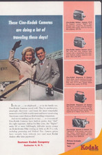 1950 Print Ad Eastman Kodak Co These Cine-Kodak Cameras are doing traveling