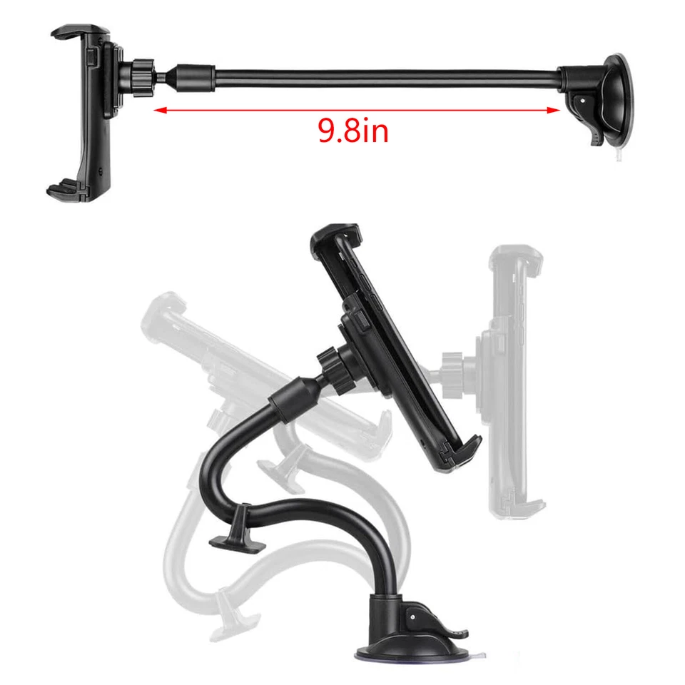 通用汽车挡风玻璃支架手机支架适用于 iPhone iPad 平板电脑 4.7"-12" — 第 4/4 张图片