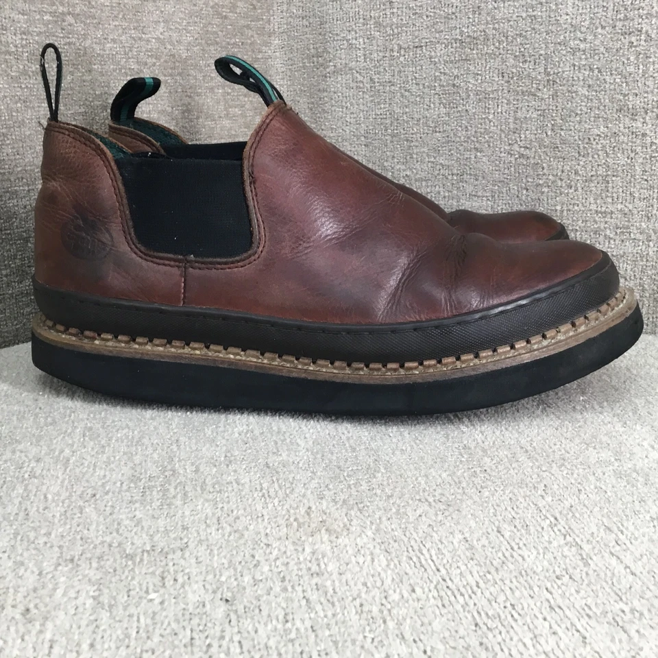 Zapato Georgia Boot Romeo Mujer 10 Cuero Marrón Pull On Resistente al Aceite Trabajo GR274 Foto 3 de 4