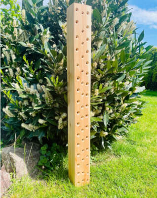 DARLUX Wildbienen - Insektenhotel Nisthilfe Hartholz Stamm Naturbelassen 900 mm