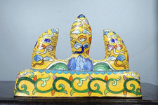 4.8" Old Chinese Copper cloisonne Dynasty Palace flower writing brush shelf