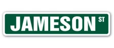 JAMESON Street Sign Childrens Name Room Metal Sign Decal