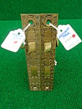 PAIR of BEAUTIFUL EASTLAKE MORTISE LOCKS with KEYS!  - 6 1/8" BRASS FACE (41049)