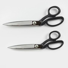 2 Pcs Tailors Cutting Fabric Heavy Duty Scissors Black Leather Cutting 7" 8"