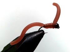 12 Brown Tan Natural Squirmy Worm weighted San Juan Fly Hand Tied Barbless
