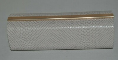 Jimmy Choo Eyewear Case OS Beige Snakeskin Embossed Gold Logo Bar Hard Shell Jimmy Choo Sunglasses Eyeglasses Case Only Hardcase Cream  main image 4