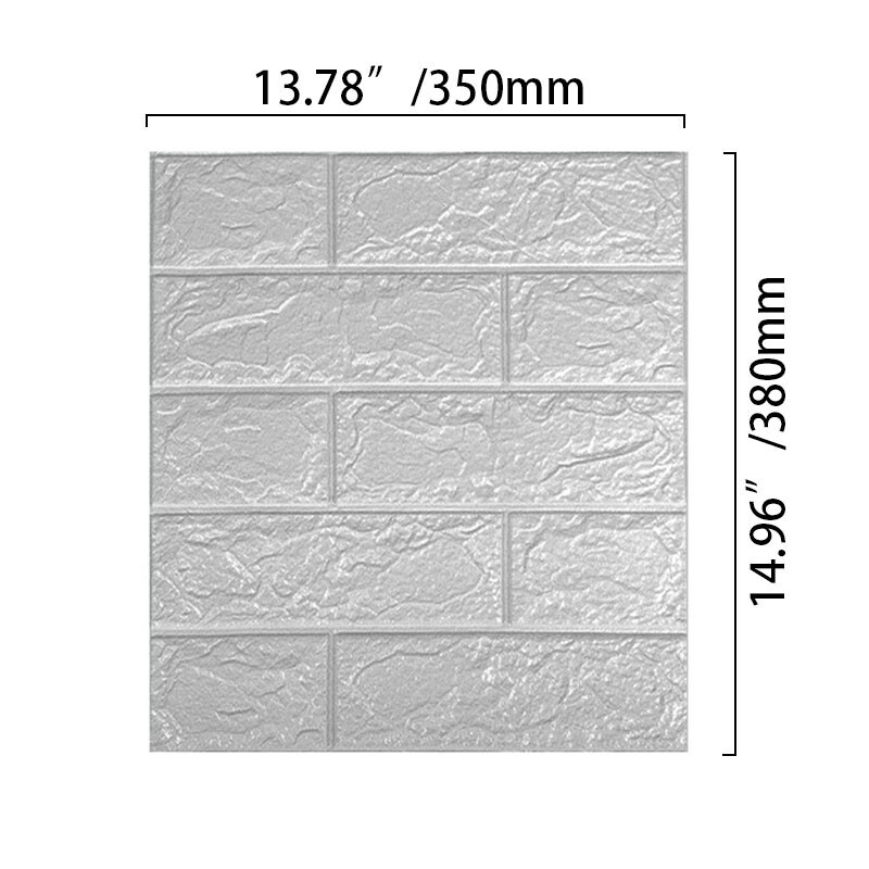 10Pcs 3D Tile Brick Wall Sticker Selfadhesive Waterproof Foam Panel