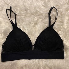 Lively Large Bralette Black Mesh Wireless Removable Pads Back Closure