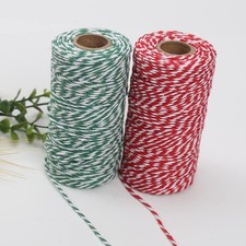 328ft Red White Cotton Twine String for Craft Butcher Wedding Christmas Wrap