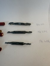 NOS 3 Double Sided Solid Carbide End Mills 3/8,1/4,3/16 2 Flute 3/8 Shank
