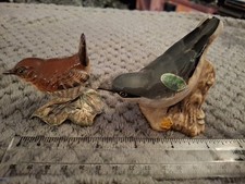 2 x Beswick Pottery Bird Figurines Wren 993 Nuthatch 2413