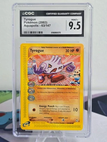 2003 Tyrogue #63/147 — Aquapolis — CGC 9.5 Mint+ (Pop 4)