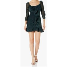 ASTR the Label Sephra Ruched Mini Dress - Forest Green - Medium