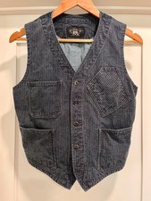RRL womens S indigo vest dot relief vertil st...
